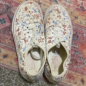 Cream Floral Kids' Canvas vans Sneakers